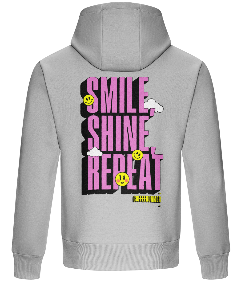 Oversized Boxy Hoodie - Smile Shine Repeat