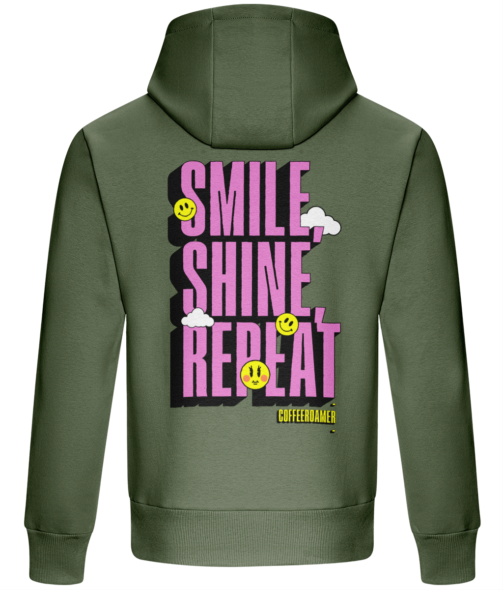 Oversized Boxy Hoodie - Smile Shine Repeat