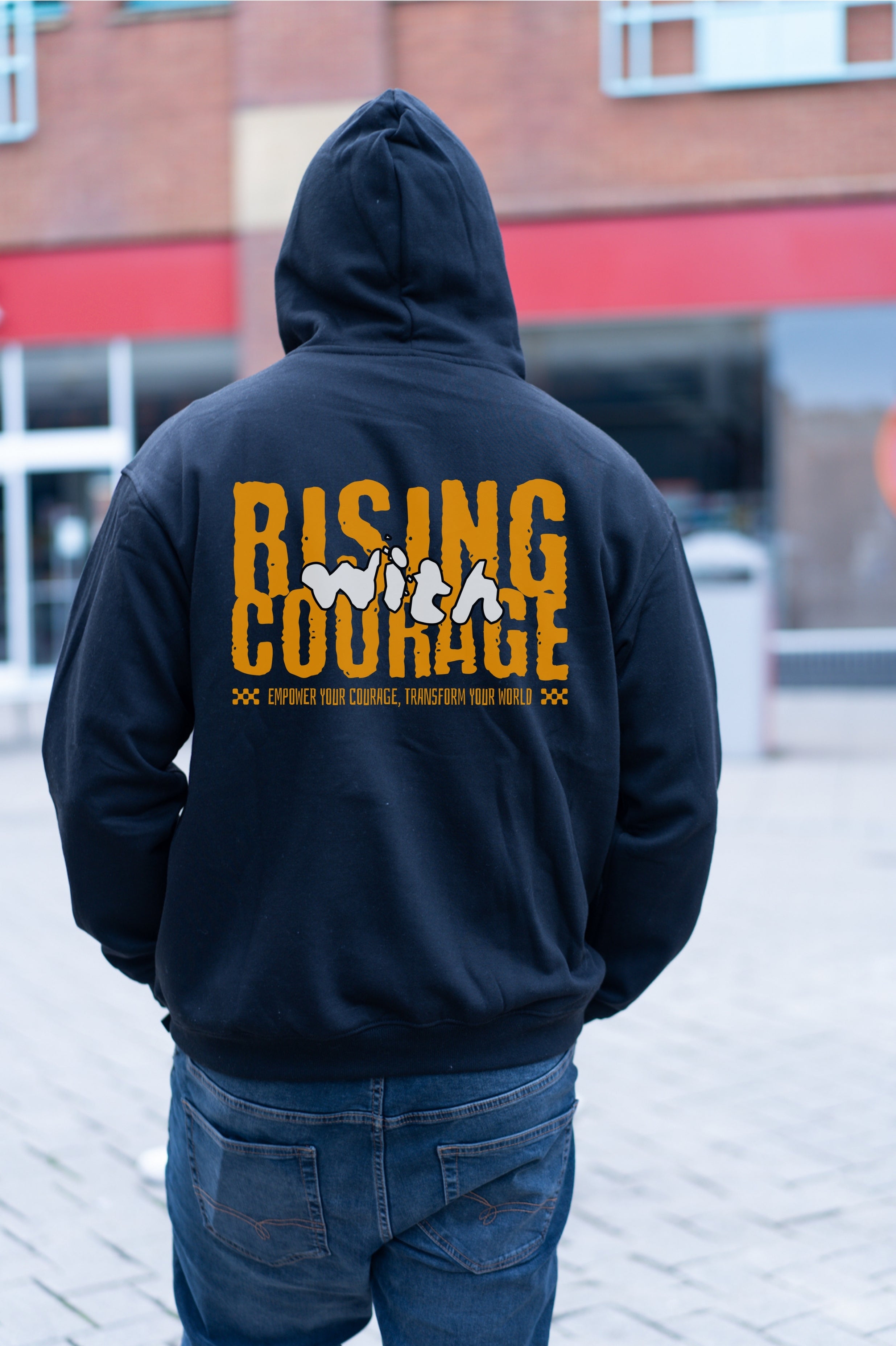 Oversized Boxy Hoodie - Rising With Courage