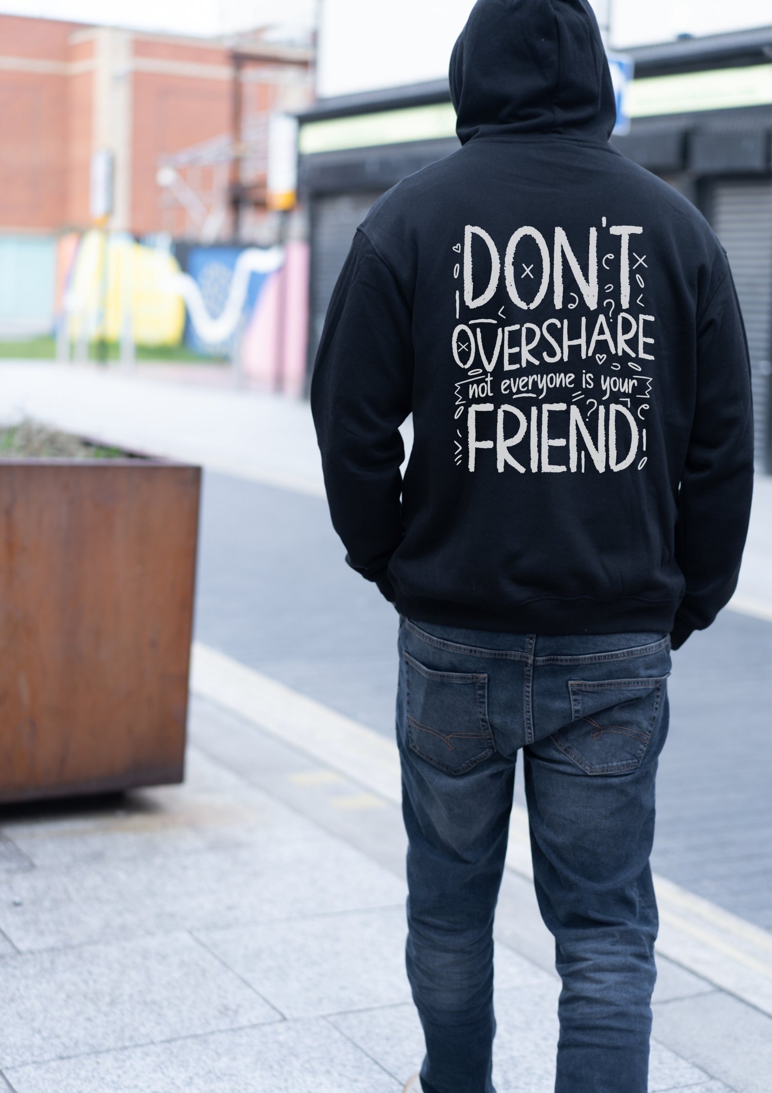 Oversized Boxy Hoodie - Don't Overshare