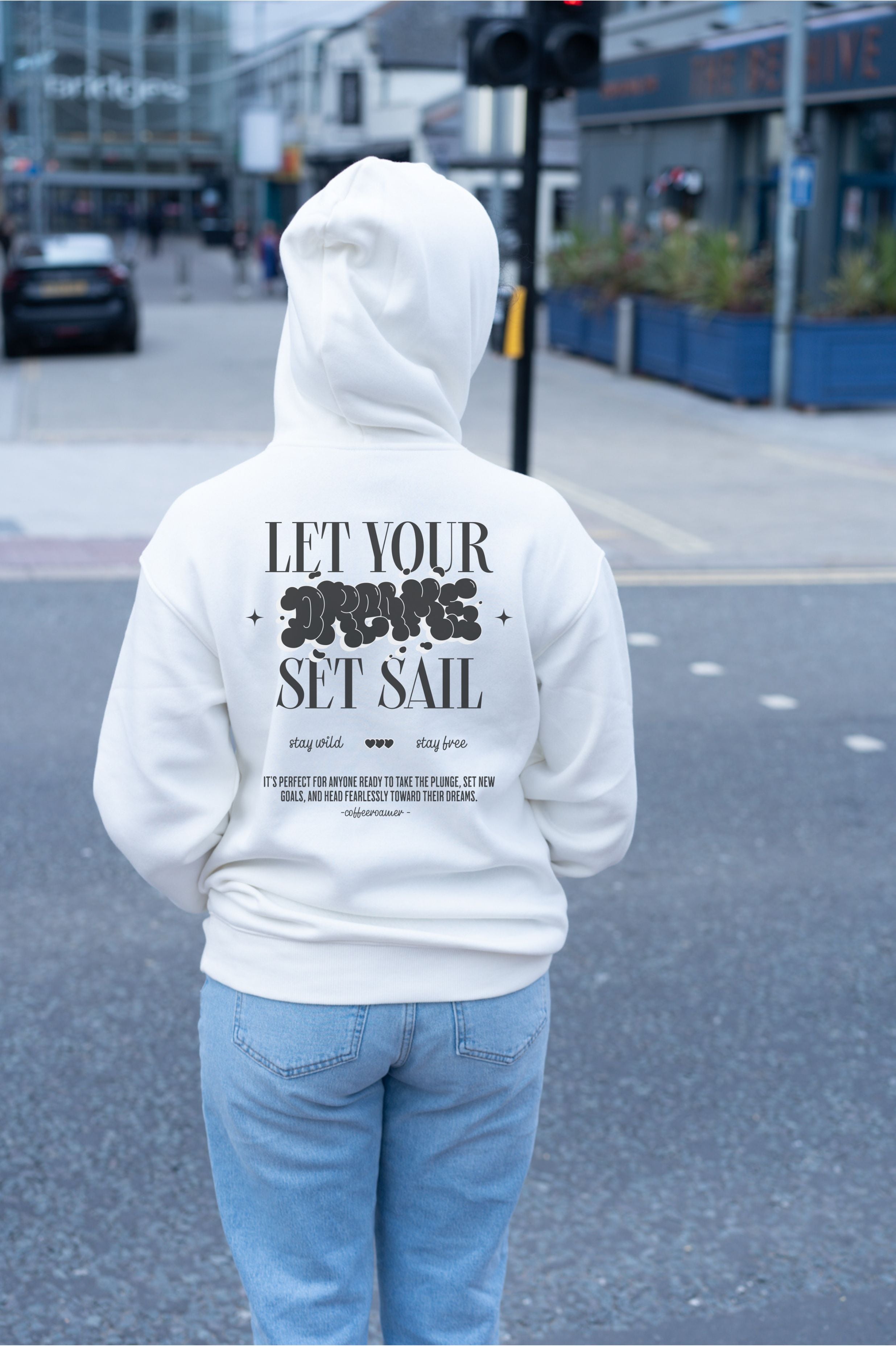 Oversized Boxy Hoodie - Let your dream set sail