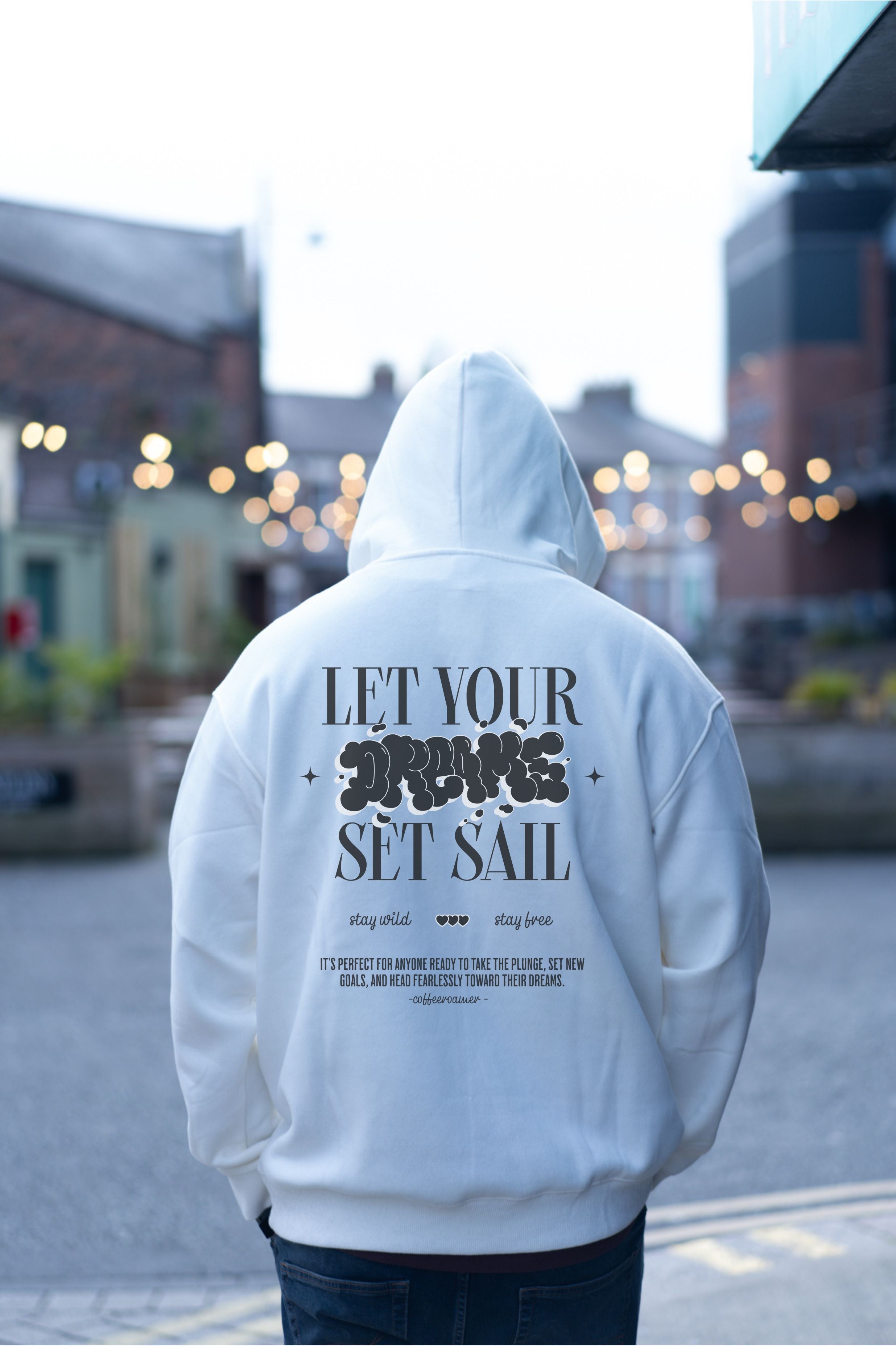 Oversized Boxy Hoodie - Let your dream set sail