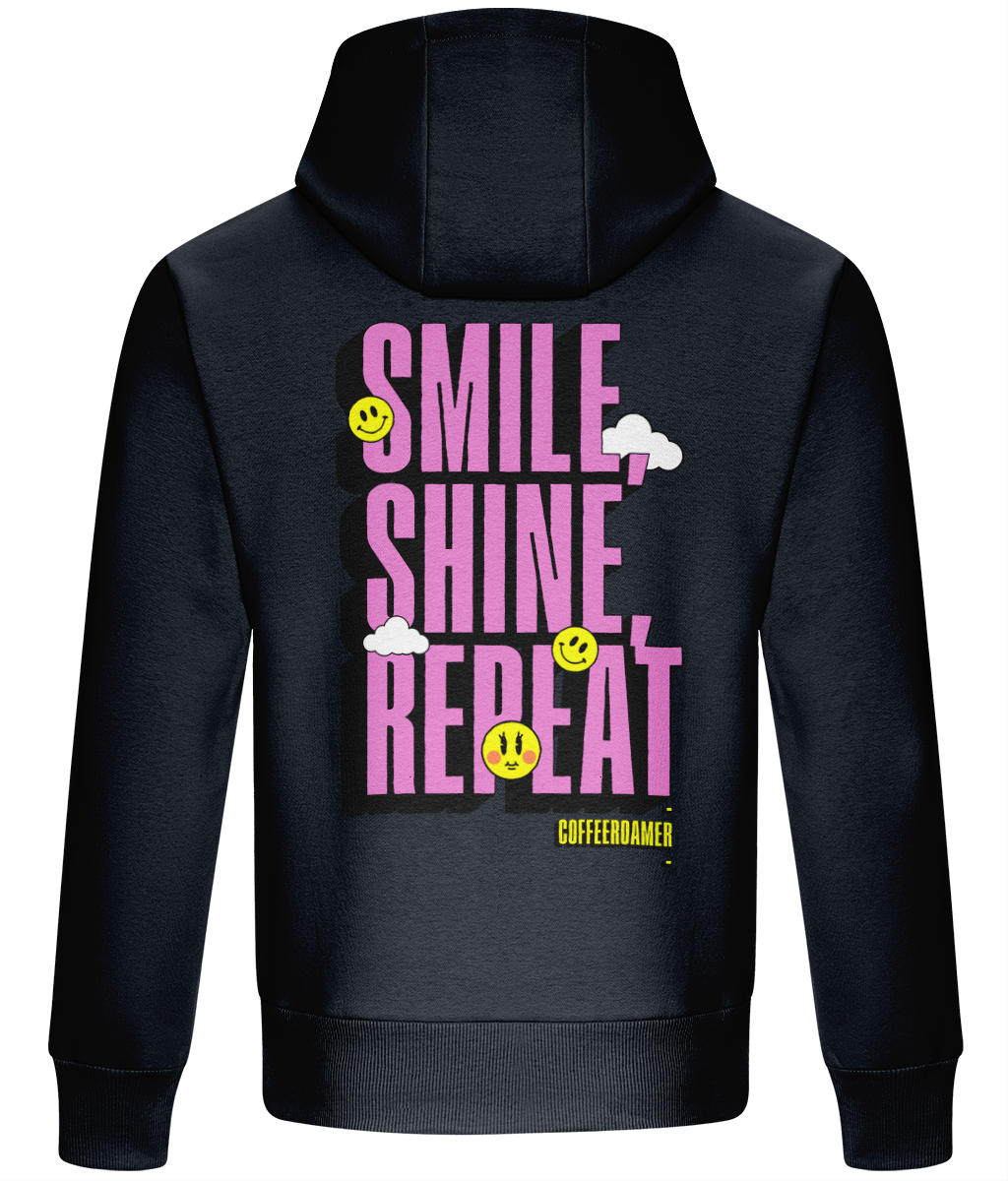 Oversized Boxy Hoodie - Smile Shine Repeat
