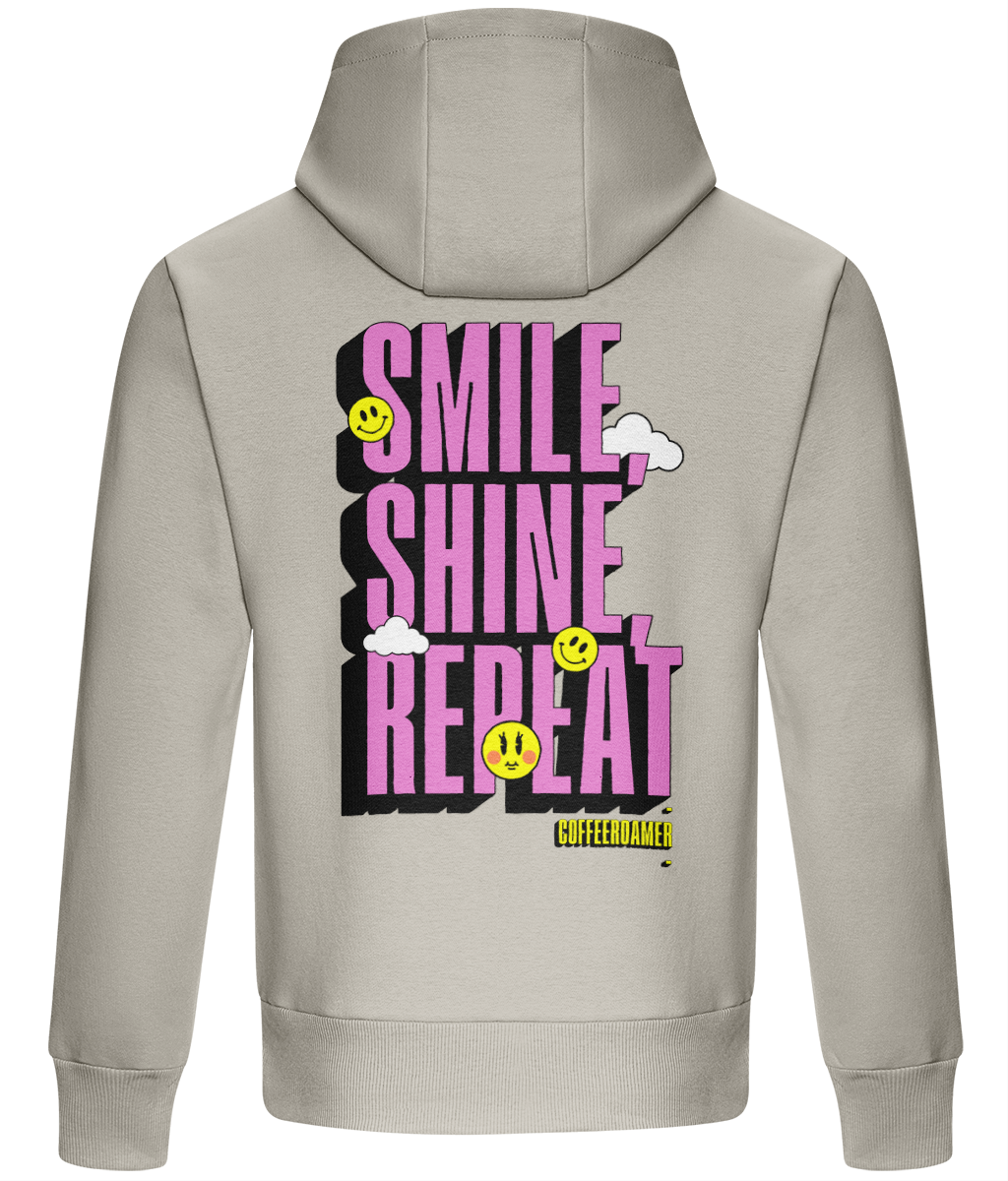Oversized Boxy Hoodie - Smile Shine Repeat