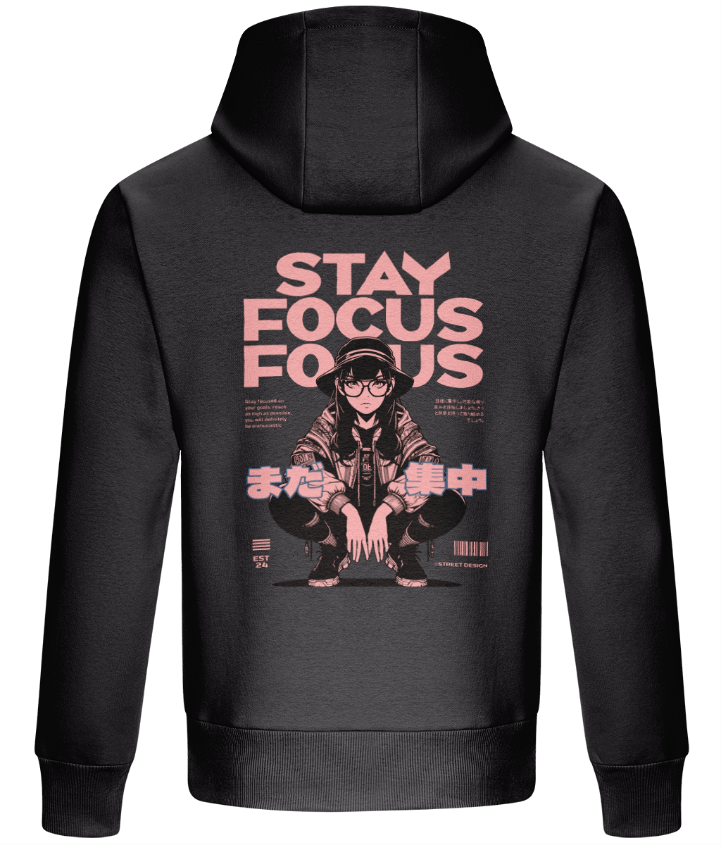 Stay sharp and stylish with our "Stay Focus" hoodie